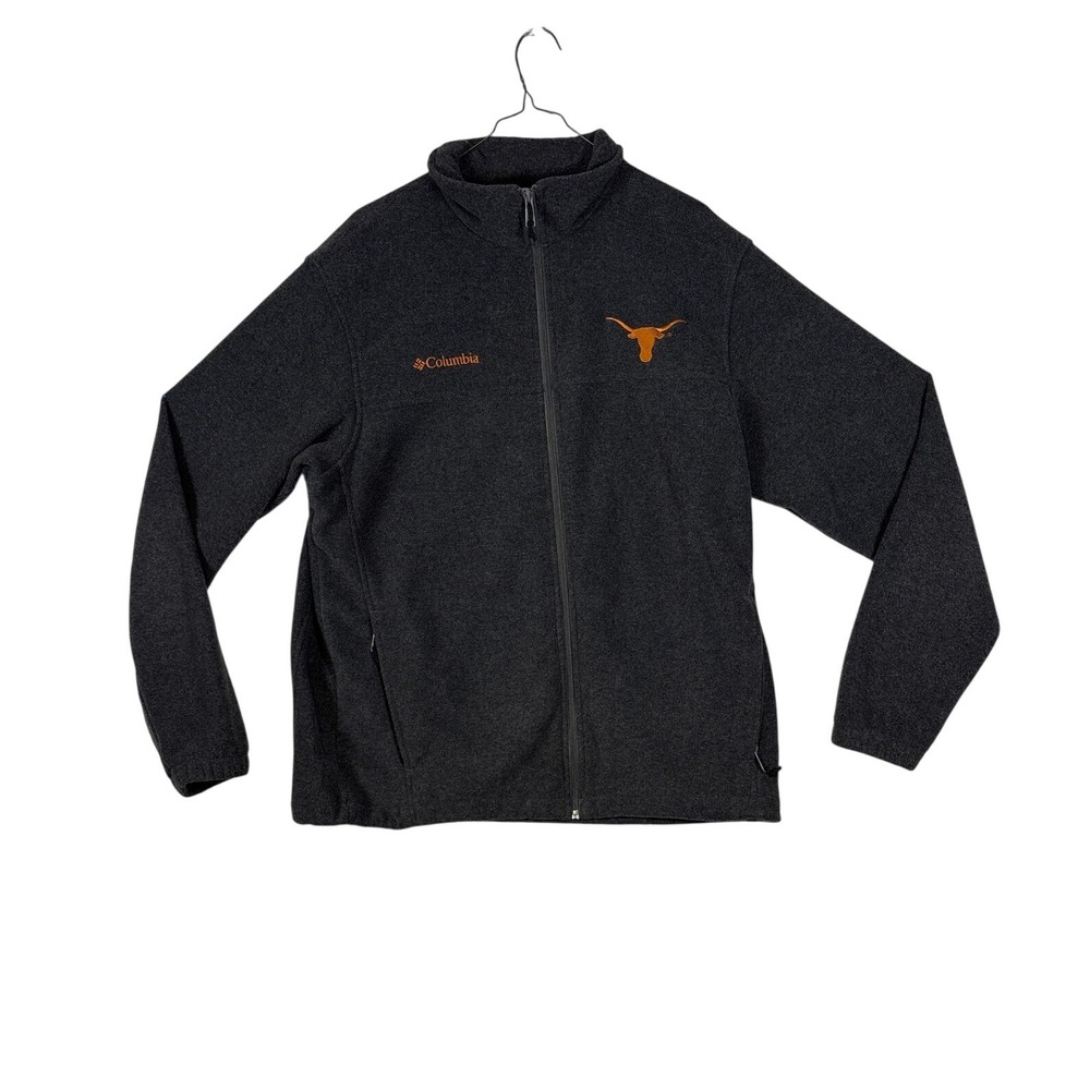 Columbia Texas Longhorns Fleece Jacket Mens Large Gray Full Zip 006564-ACT-2011